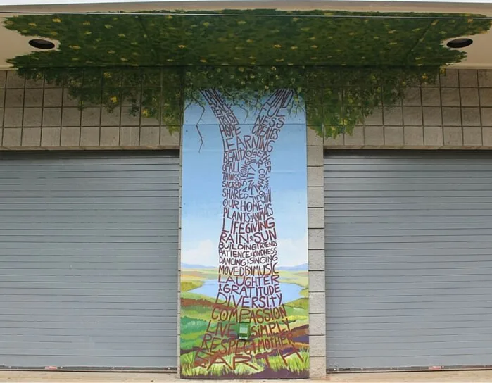 “Friendship Value Tree” Mural 2013 - 12’ x 16’ Located at The Clarkston Community Center activity field - painted with the children of Art at the Center Summer Camp. Funded by the Clarkston Community Center and private donations.