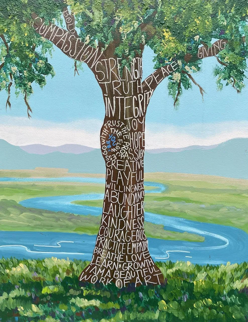 Talking Tree painting by Shannon Willow Art